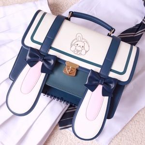 New! Navy Blue Convertible Bunny Ear Bag